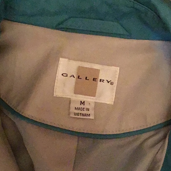 Striking Turquoise and Tan Spring Jacket NWOT - Picture 2 of 2